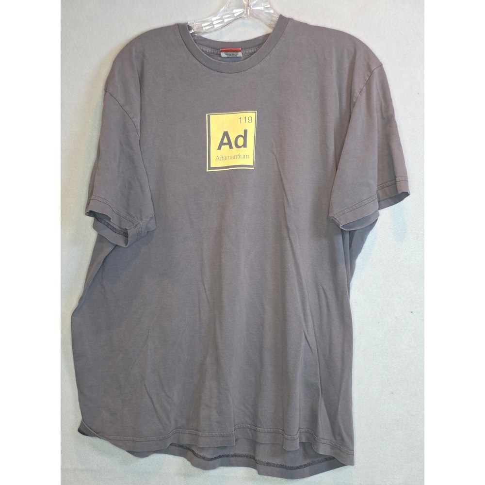 BustedTees Adamantium Periodic Table Graphic T-Shirt Mens XL Grey Marvel X-Men